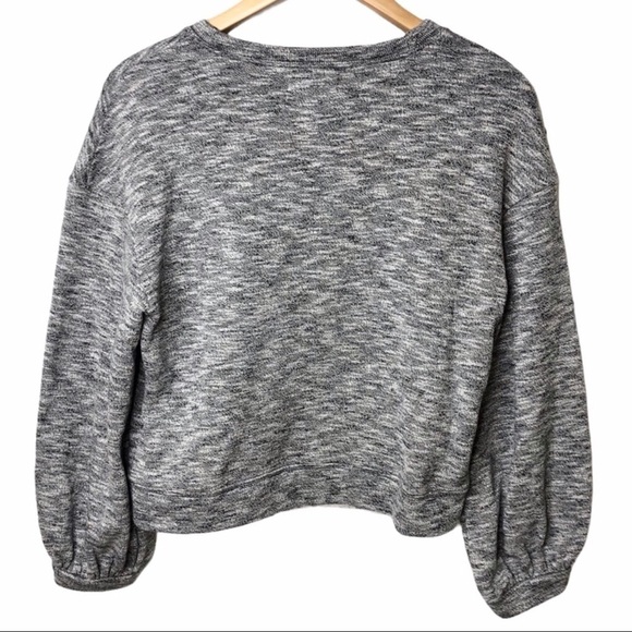Madewell Textured Crewneck Sweatshirt Size Small Gray Slub Knit - Picture 6 of 10